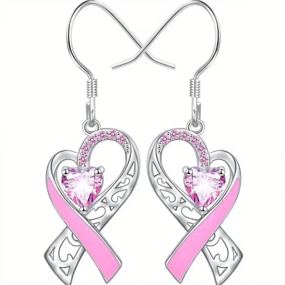 Breast Cancer Ribbon earrings